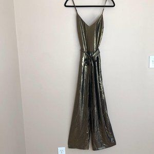 L'AGENCE Gold Metallic Jumpsuit